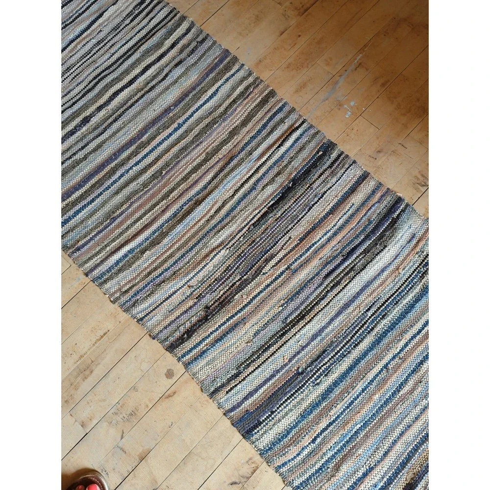 Antique Imported‎ Swedish HandMade Rag Rug Runner (23.5 x 224 inches )